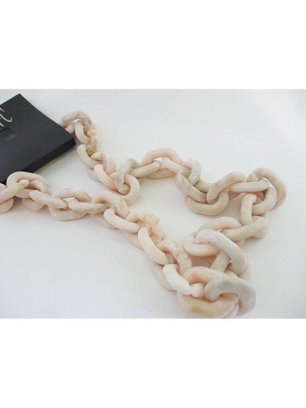 INC White Resin Large Link Chain Necklace